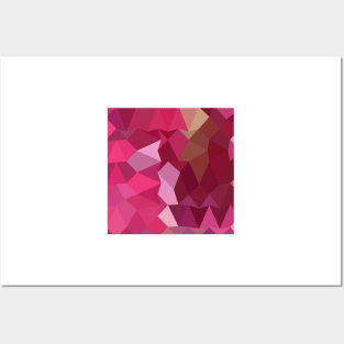 Brilliant Rose Pink Abstract Low Polygon Background Posters and Art